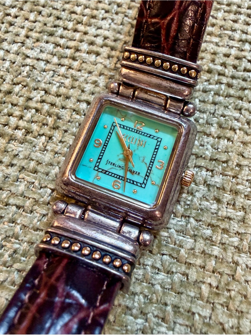 Vintage Ecclissi Turquoise Face Watch